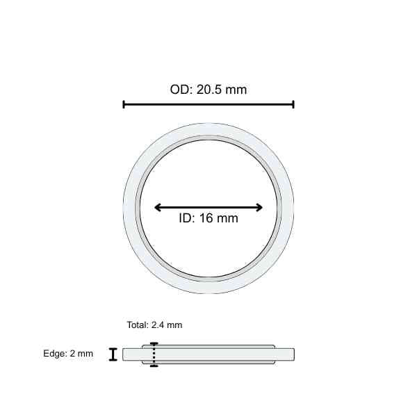 Lens Seal Ring: 20.5 x 16 x 2.4