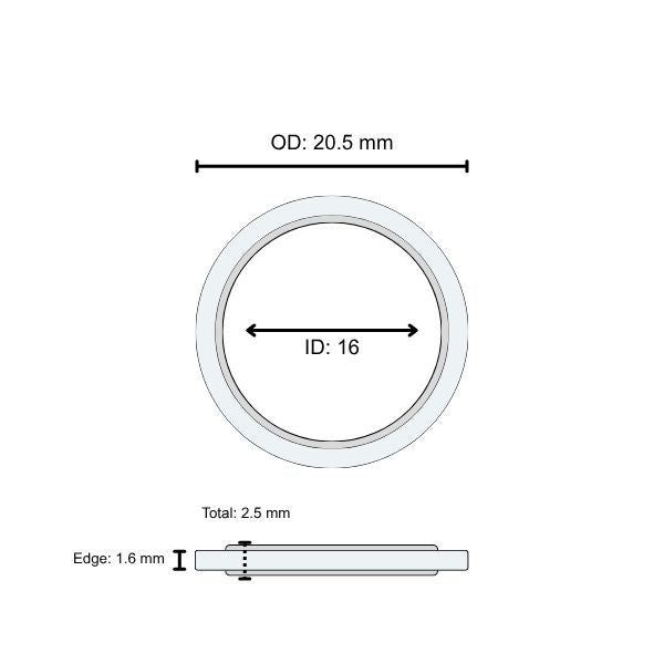 Lens Seal Ring: 20.5 x 16 x 2.5