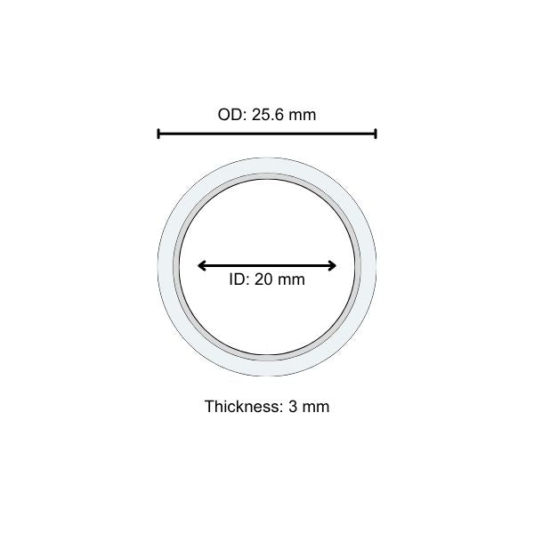 Lens Seal Ring: 25.6 x 20 x 3
