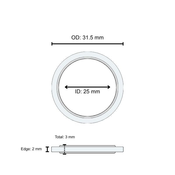 Lens Seal Ring: 31.5 x 25 x 3