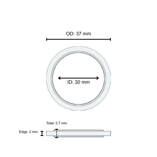Lens Seal Ring: 37 x 30 x 2.7