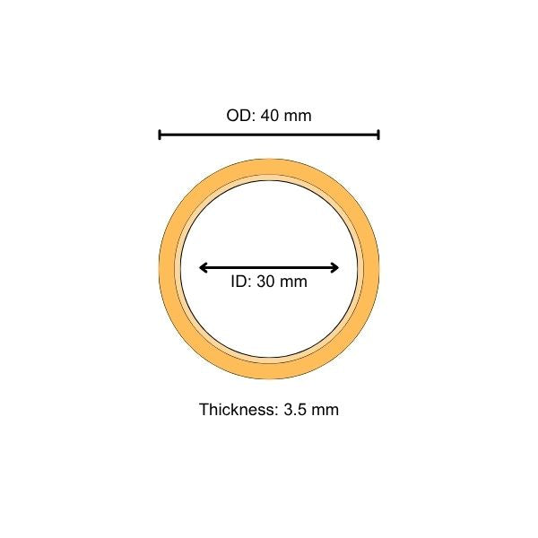 Lens Seal Ring: 40 x 30 x 3.5