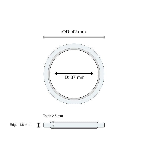 Lens Seal Ring: 42 x 37 x 2.5