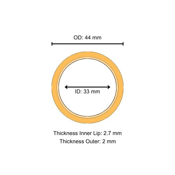 Lens Seal Ring: 44 x 33 x 2.7 x 2