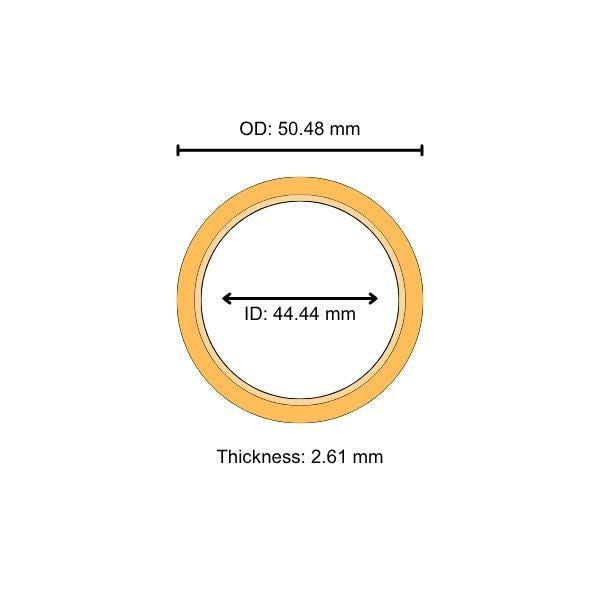 Lens Seal Ring: 50.48 x 44.44 x 2.61