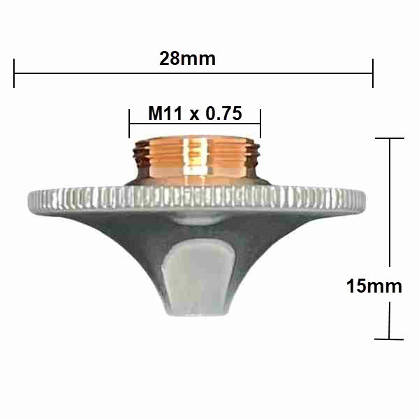 Nozzle, Precitec Compatible, D28-H15-M11, Concave (10-Pack)