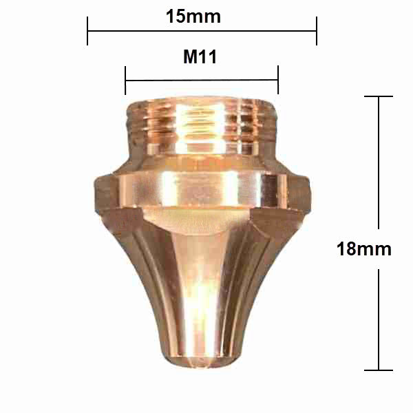 Nozzle, Raytools Compatible, D15-H18-M11 (10-Pack)