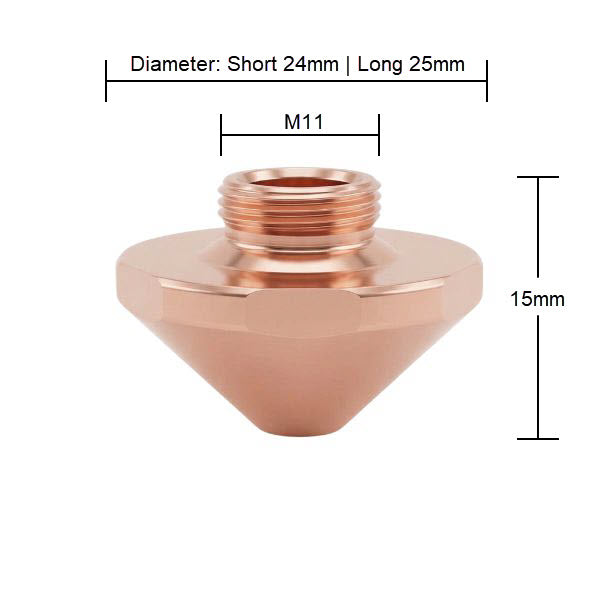 Nozzle, Bodor Compatible, D25-H15-M11 Cone Shape (10-pack) - Double - 1.6mm