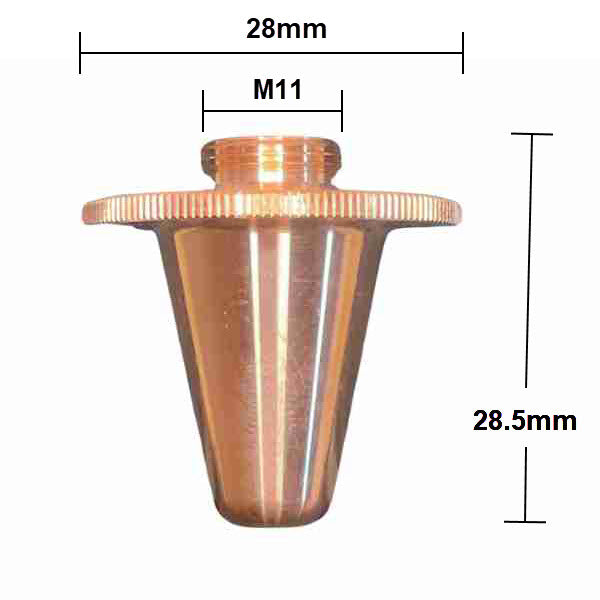 Nozzle, Precitec Compatible, D28-H28.5-M11, CS2"