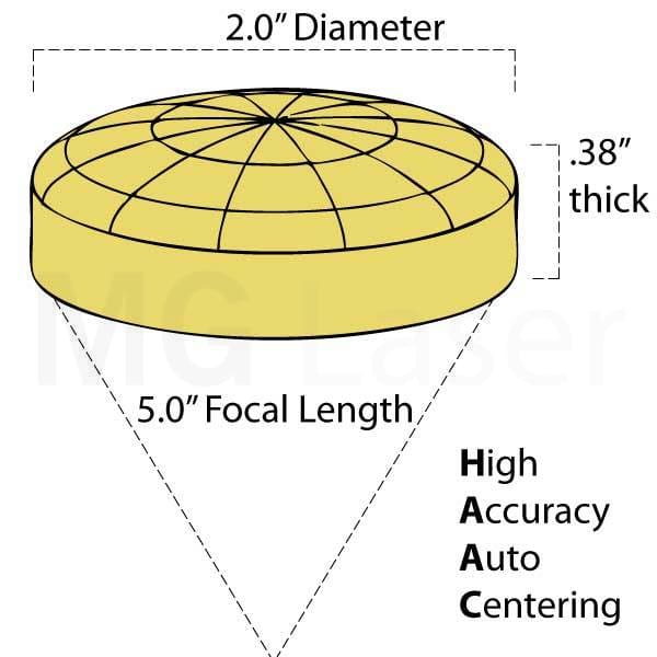 Lens Ii-Vi: 2.0 Dia .38 Thick 5.0 Fl Plano-Convex High Accuracy Auto Centering